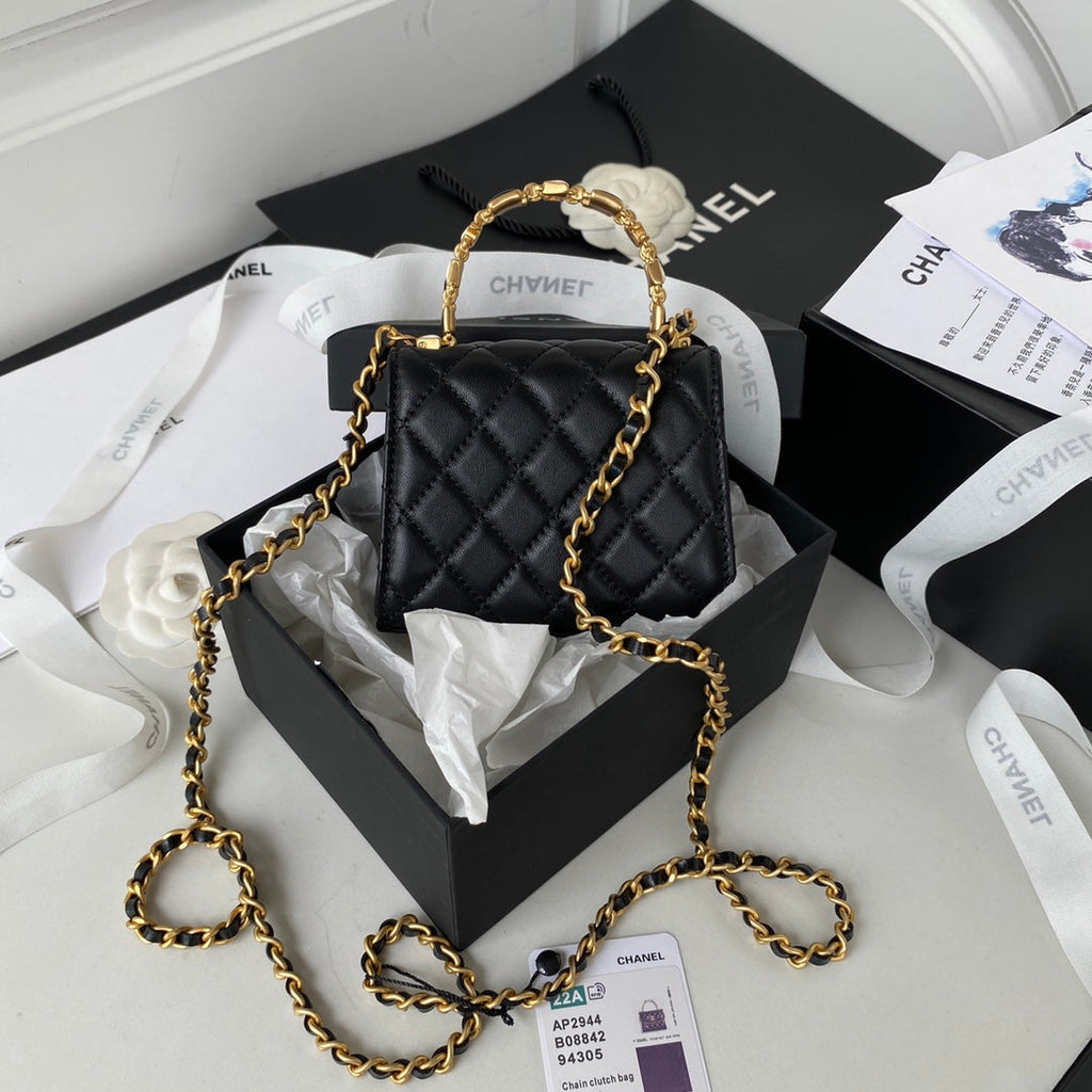 Chanel AP2944 Clutch with Chain Lambskin Black
