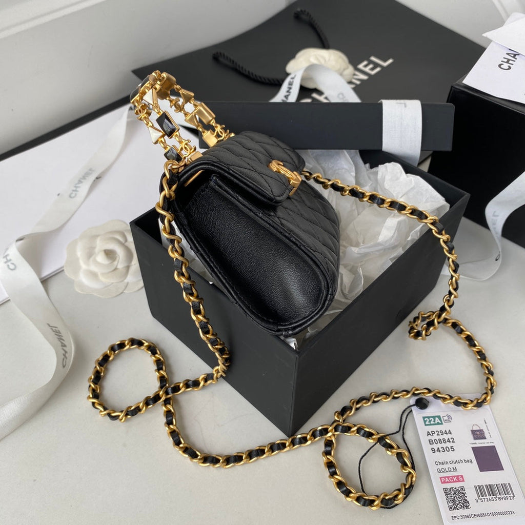 Chanel AP2944 Clutch with Chain Lambskin Black
