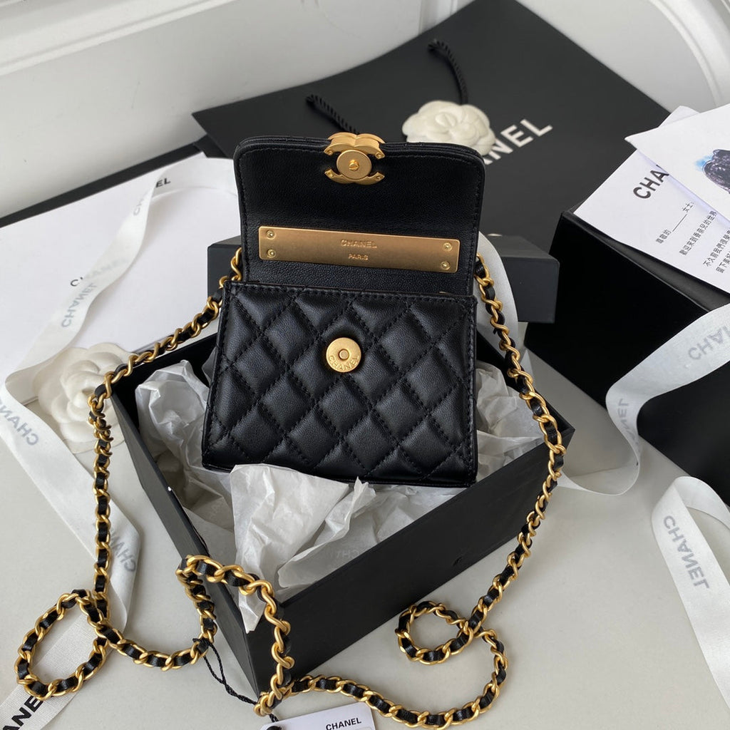 Chanel AP2944 Clutch with Chain Lambskin Black