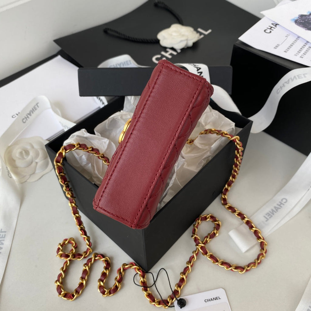 Chanel AP2944 Clutch with Chain Lambskin Red