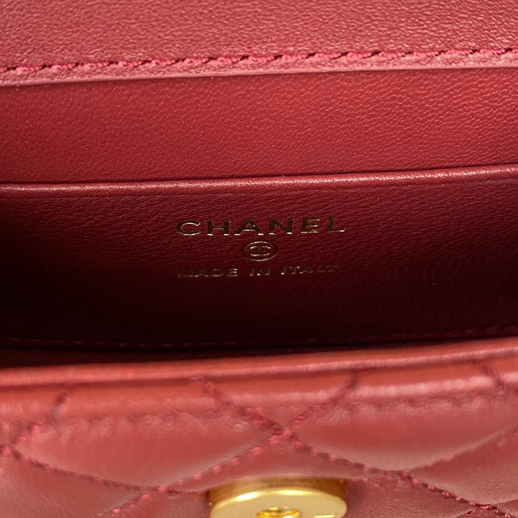 Chanel AP2944 Clutch with Chain Lambskin Red