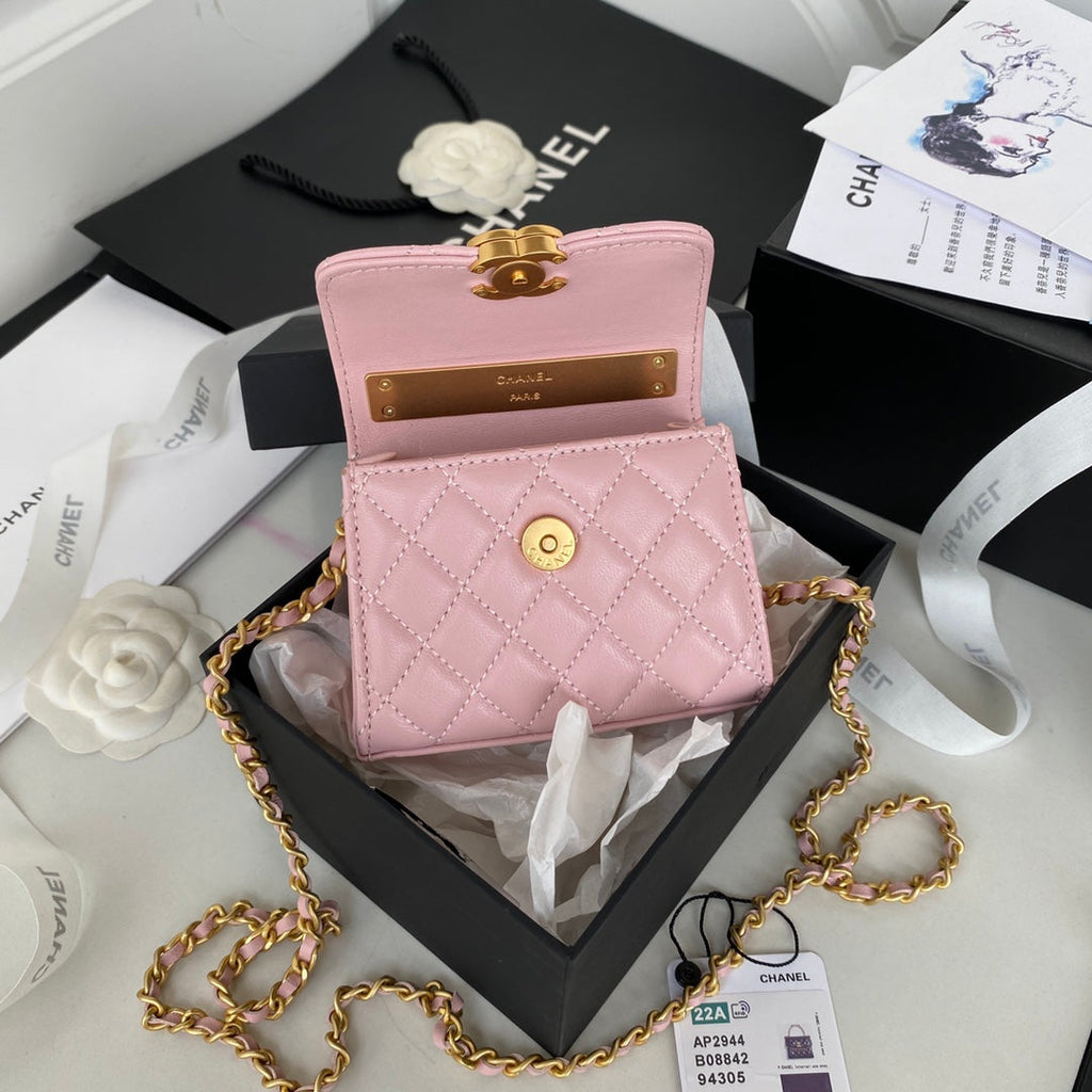 Chanel AP2944 Clutch with Chain Lambskin pink