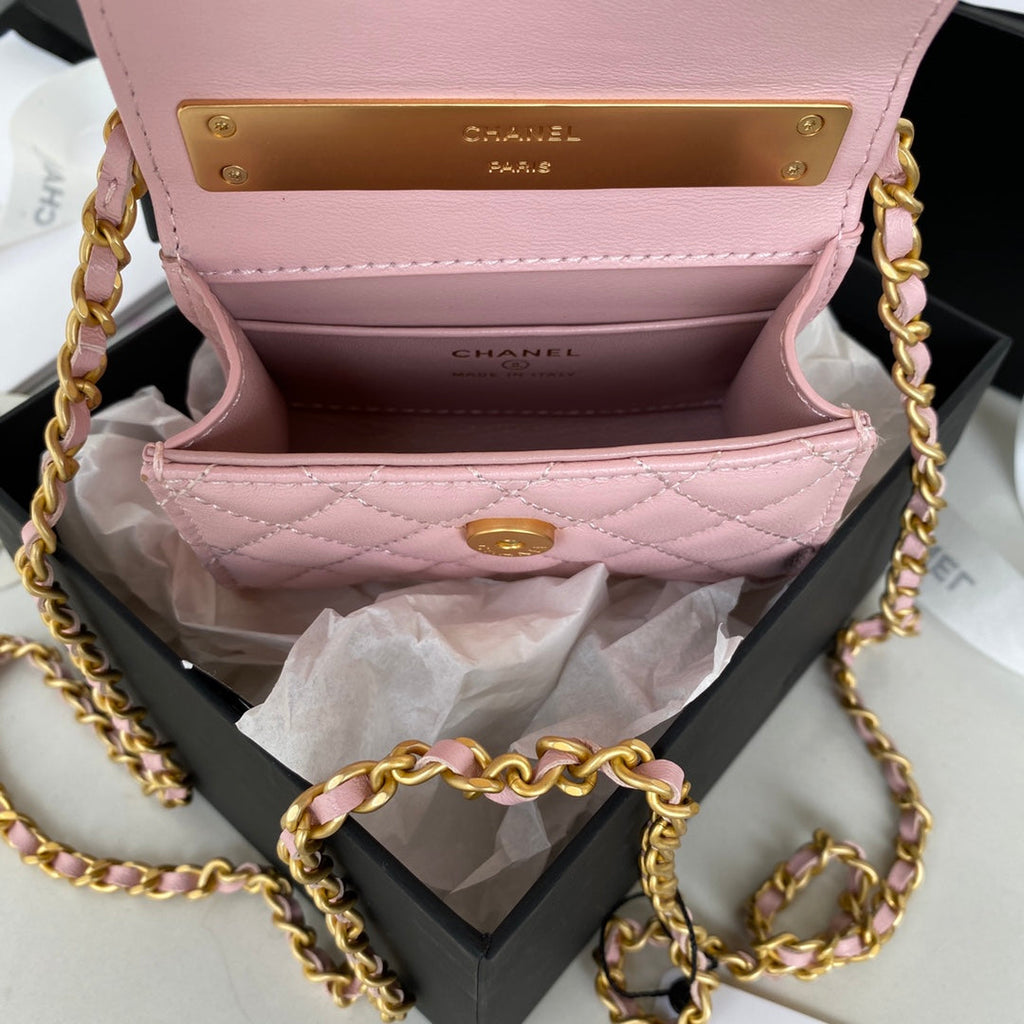 Chanel AP2944 Clutch with Chain Lambskin pink