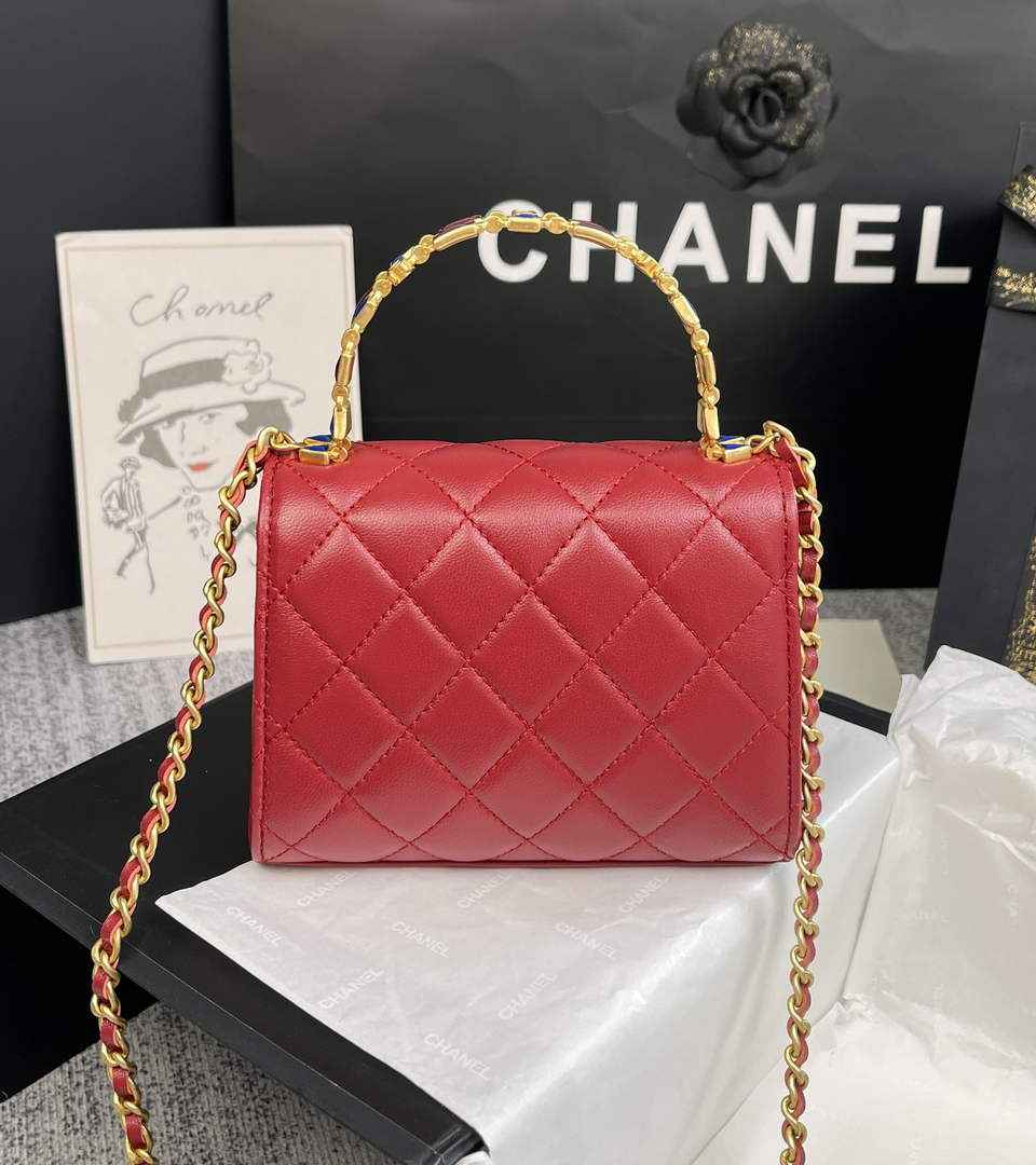 Chanel AP2945 Clutch with Chain Lambskin Red