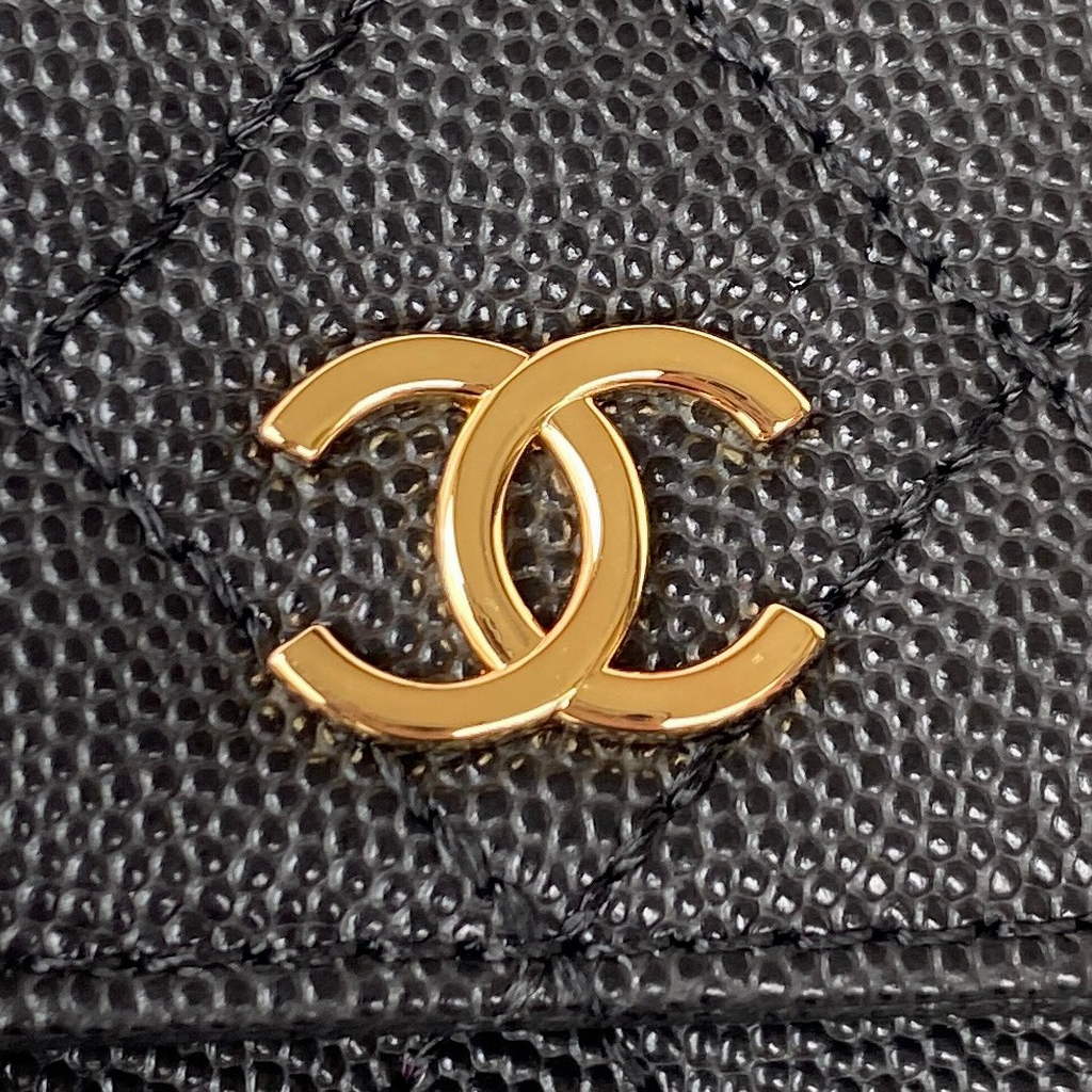 Chanel AP3005 Clutch with Chain Grained Calfskin Gold Black