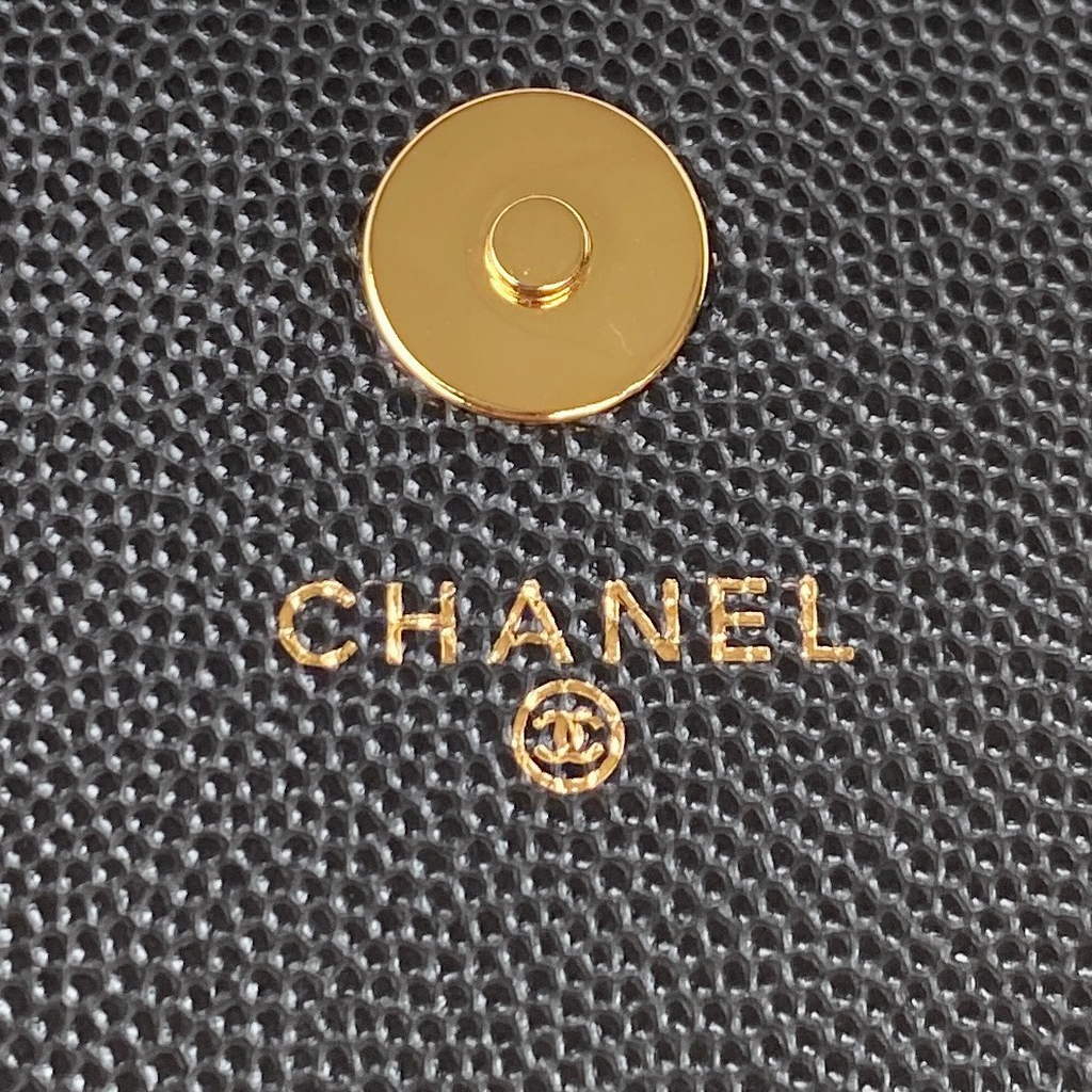 Chanel AP3005 Clutch with Chain Grained Calfskin Gold Black