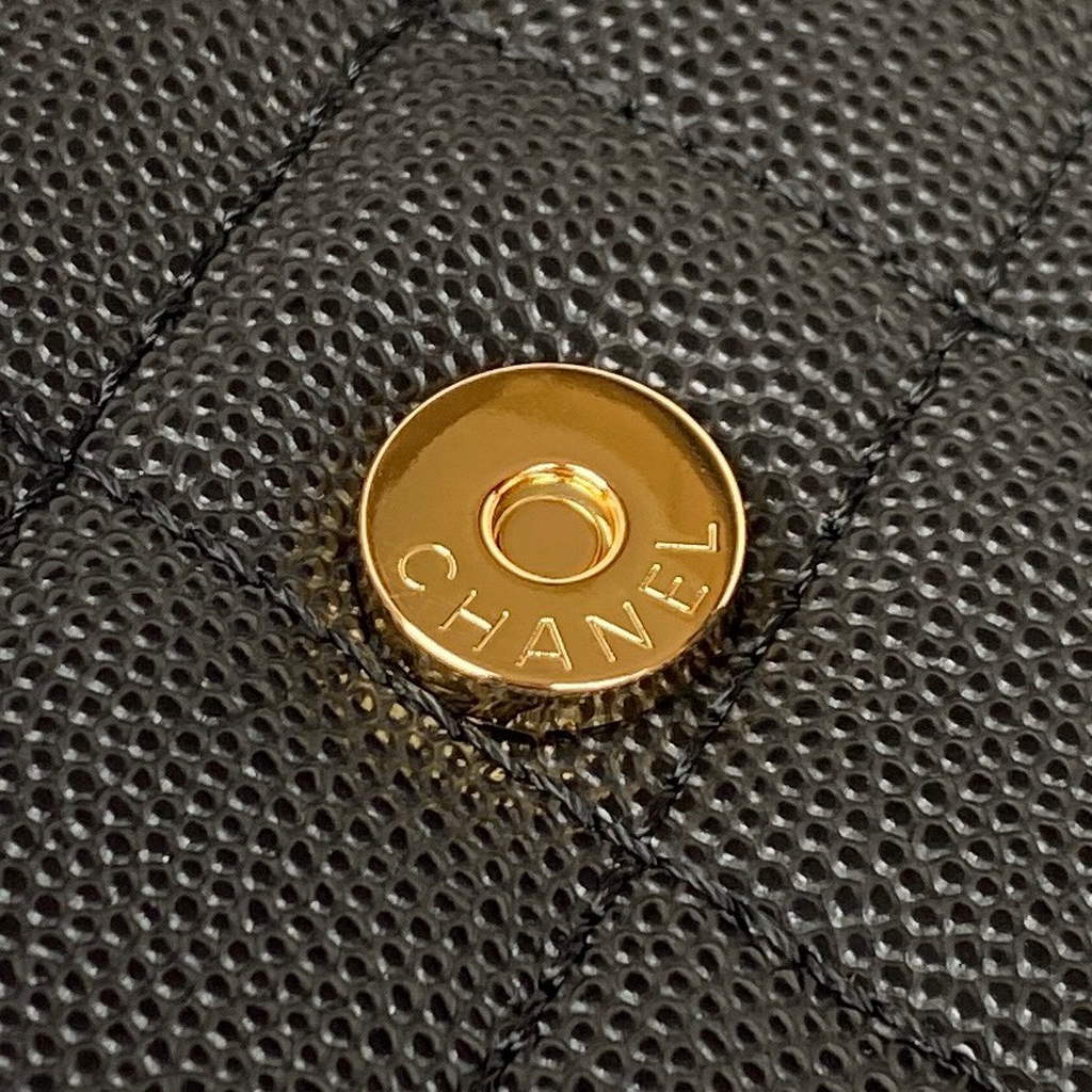 Chanel AP3005 Clutch with Chain Grained Calfskin Gold Black