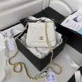 Chanel AP3005 Clutch with Chain Grained Calfskin Gold White