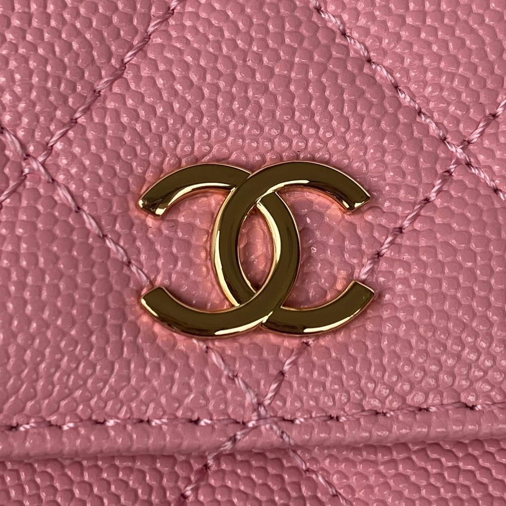 Chanel AP3005 Clutch with Chain Grained Calfskin Gold Pink