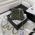 Chanel AP3005 Clutch with Chain Grained Calfskin Gold Green