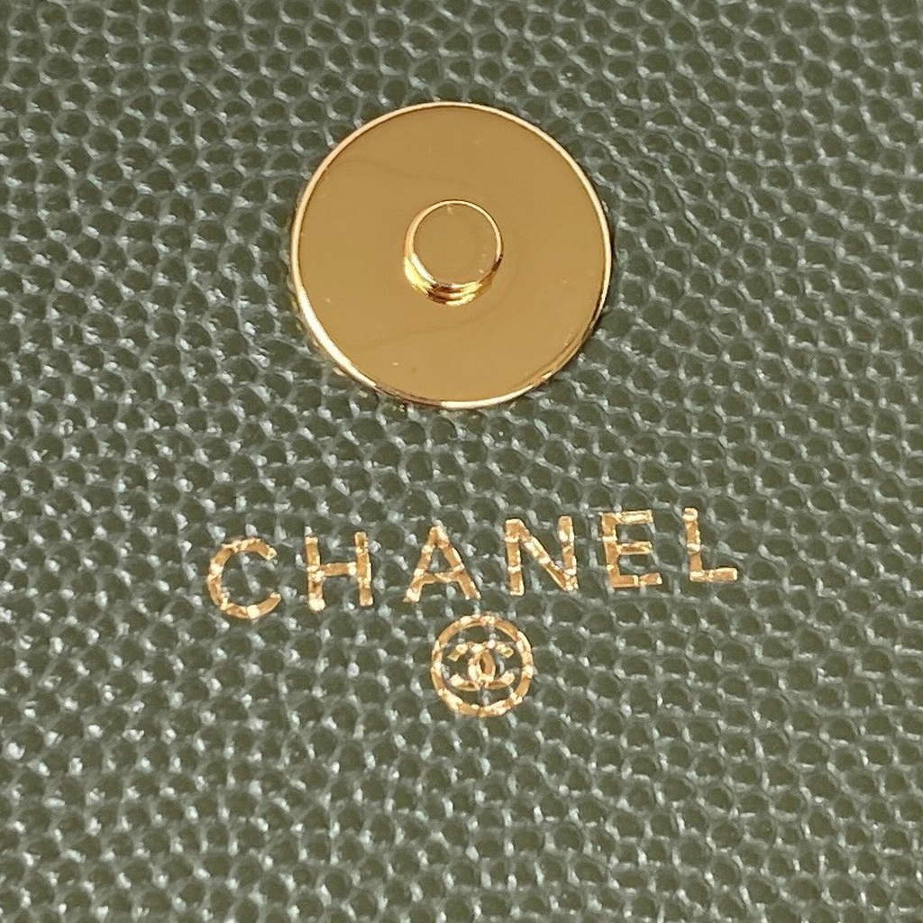 Chanel AP3005 Clutch with Chain Grained Calfskin Gold Green