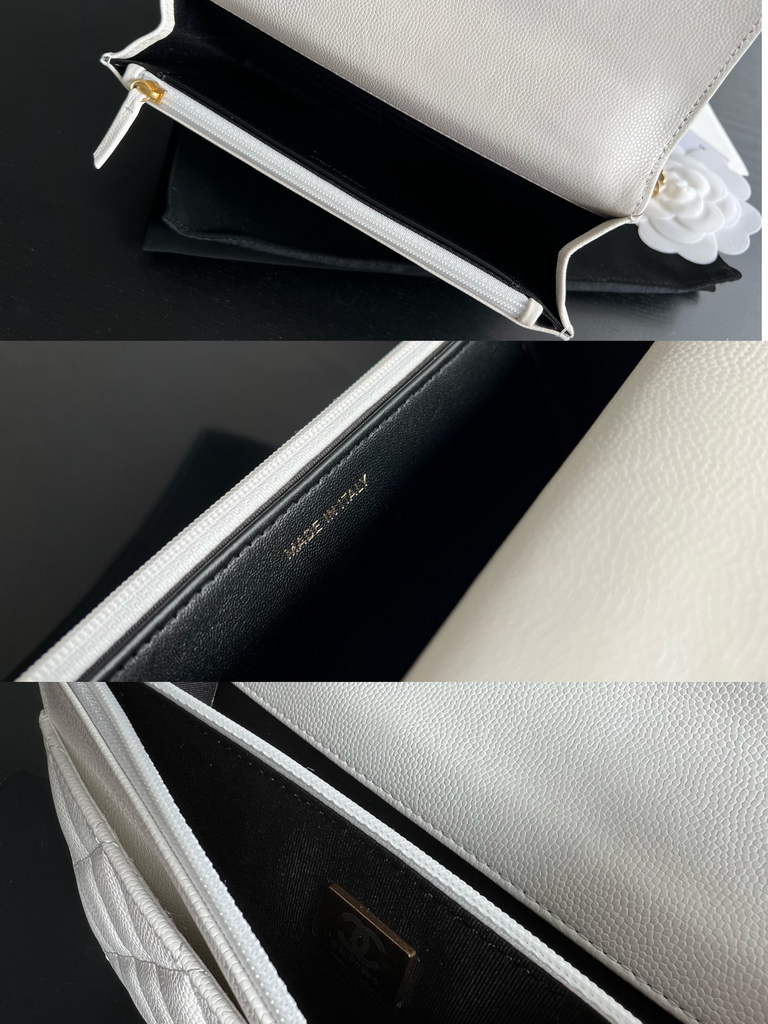 Chanel AP3019 Wallet on Chain Grained Calfskin Gold Beige