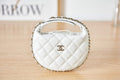 Chanel AP3095 Pouch Lambskin Gold-Tone Metal White