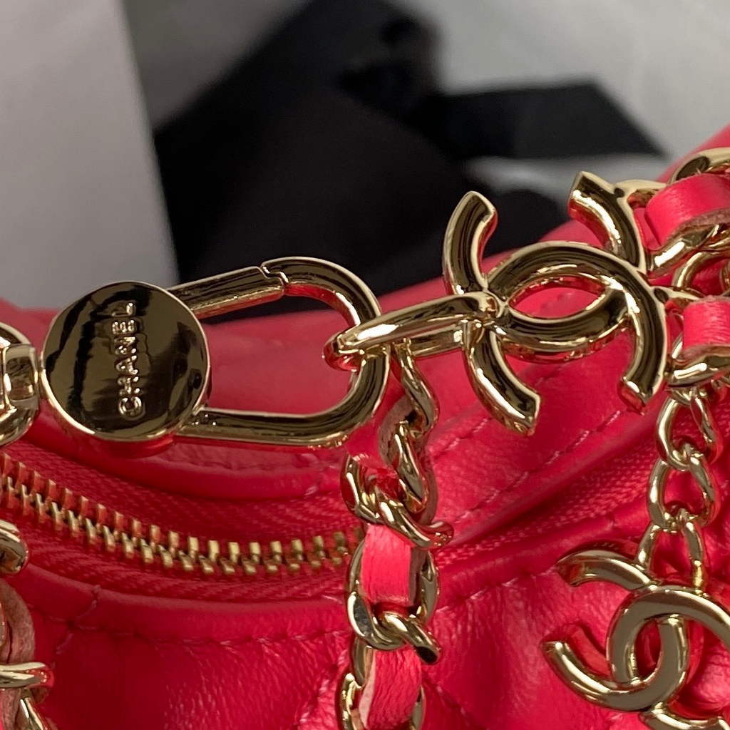 Chanel AP3232 Clutch with Chain Lambskin Shiny Light Gold Plum