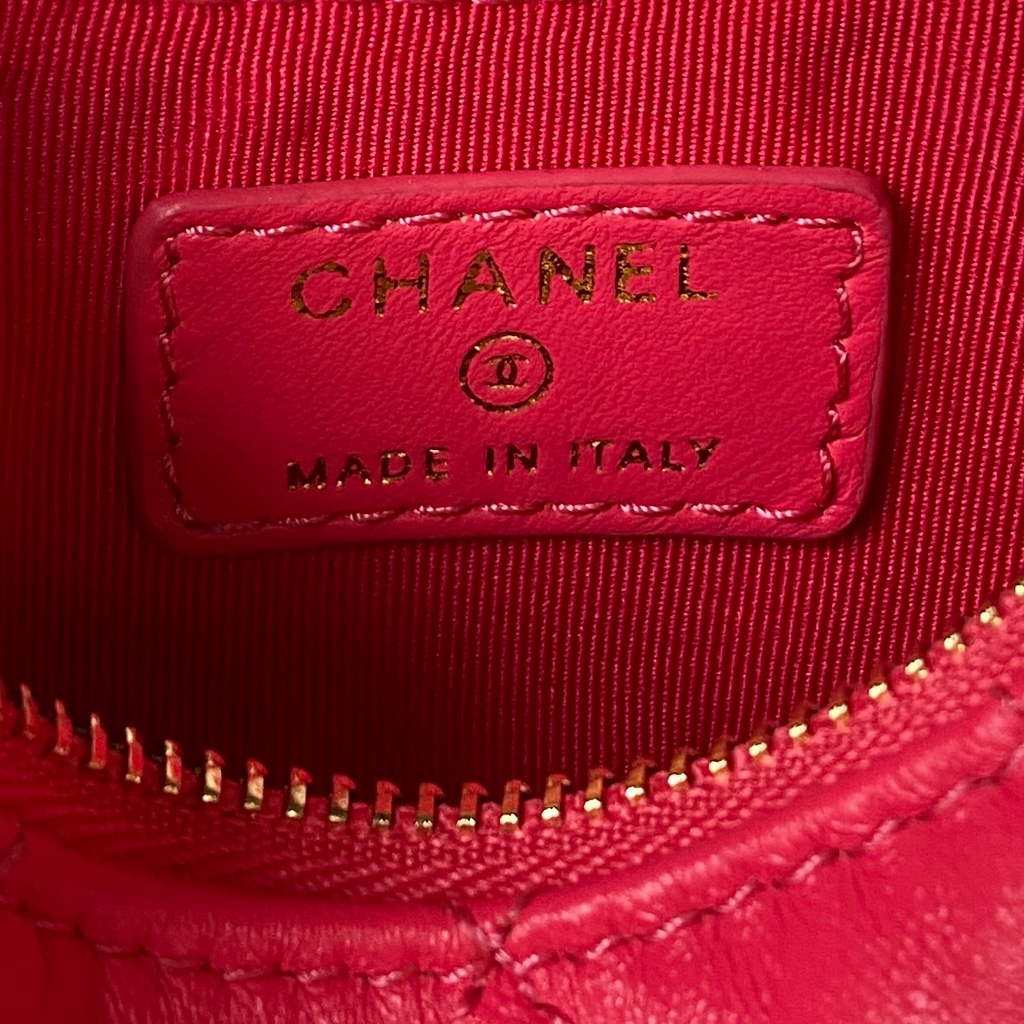 Chanel AP3232 Clutch with Chain Lambskin Shiny Light Gold Plum
