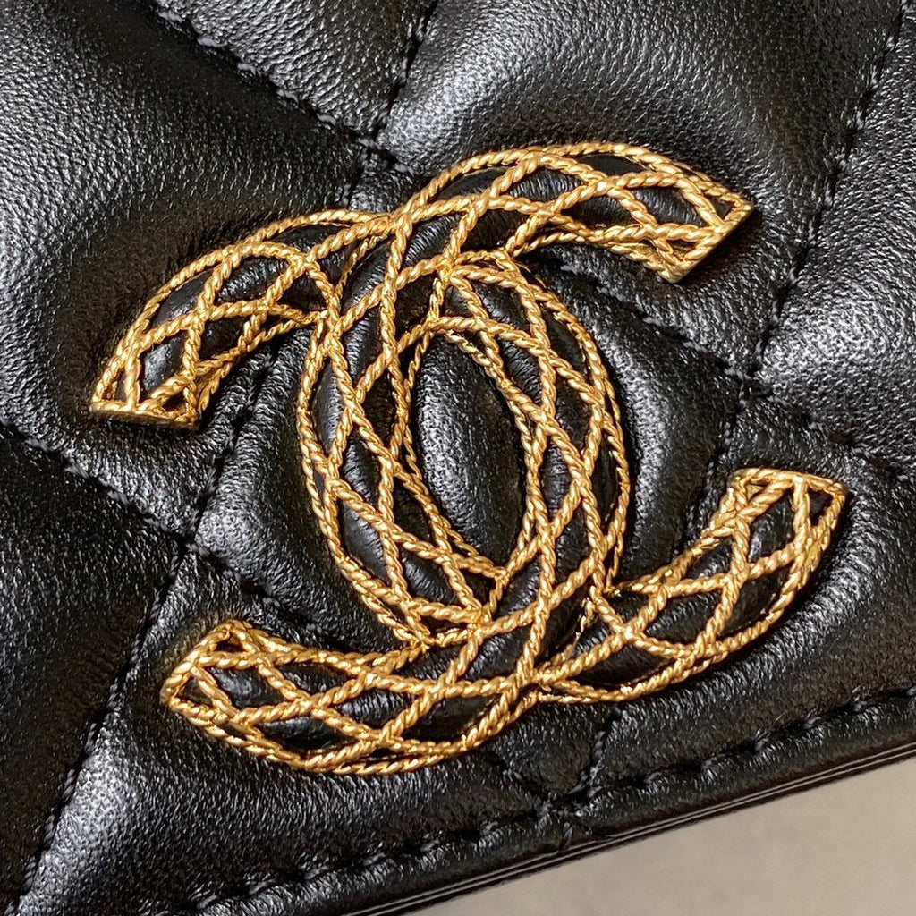 Chanel AP3363 Evening Clutch with chain Lambskin Black