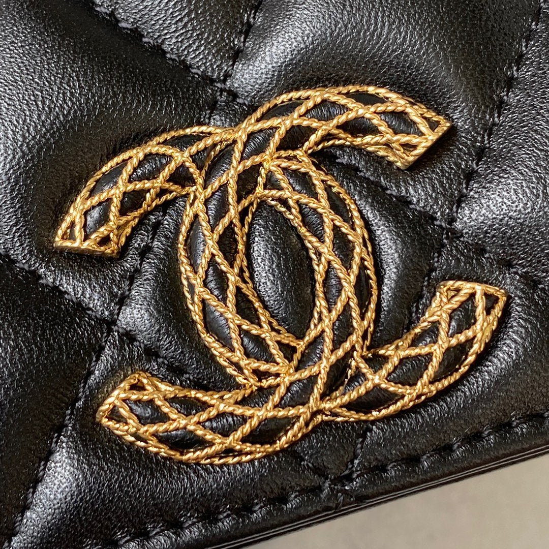 Chanel AP3363 Evening Clutch with chain Lambskin Black