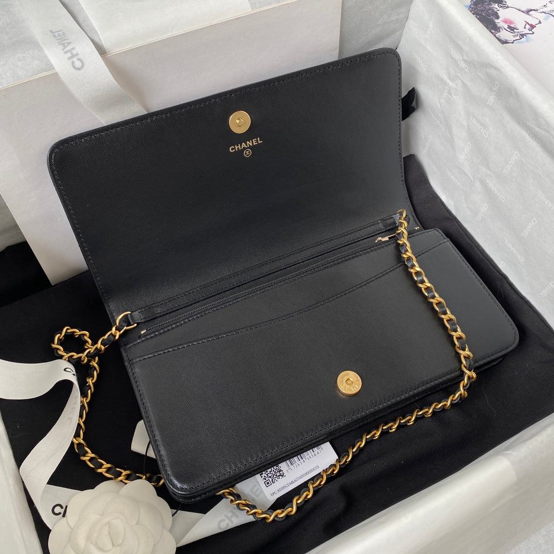 Chanel AP3363 Evening Clutch with chain Lambskin Black