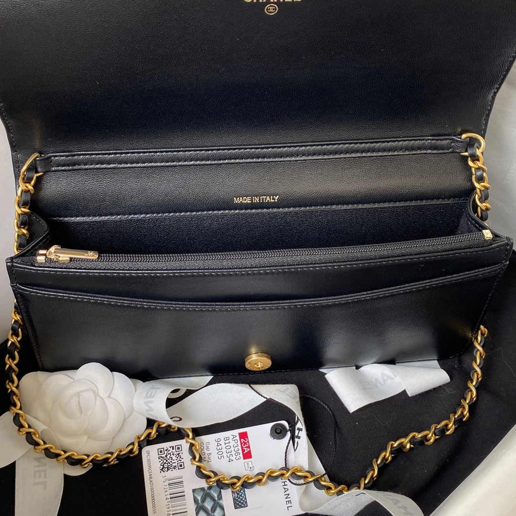 Chanel AP3363 Evening Clutch with chain Lambskin Black