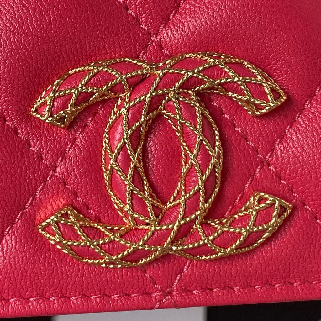 Chanel AP3363 Evening Clutch with chain Lambskin Plum