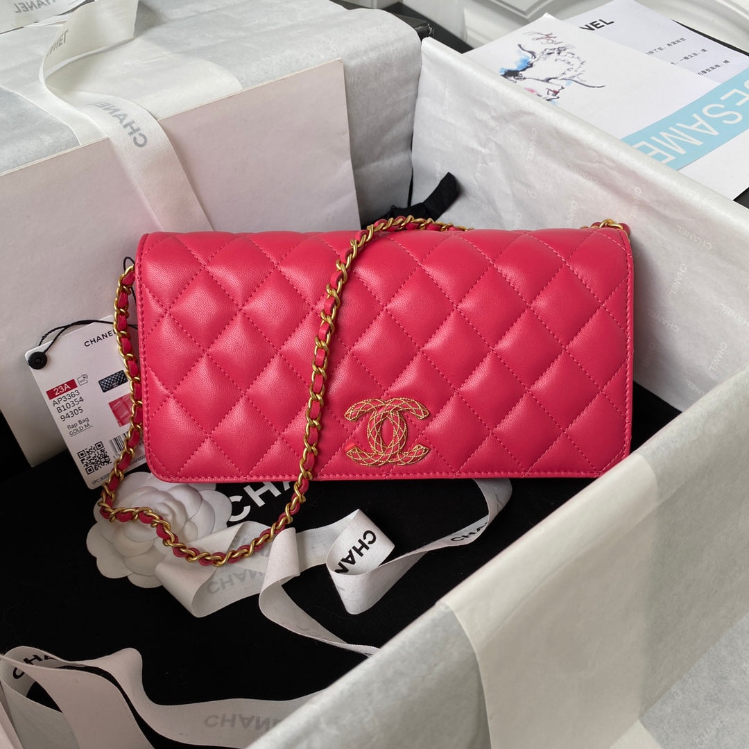 Chanel AP3363 Evening Clutch with chain Lambskin Plum