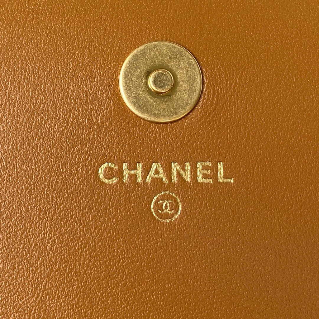 Chanel AP3363 Evening Clutch with chain Lambskin Tan