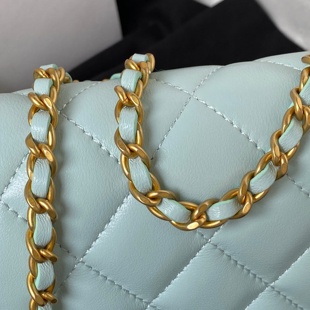 Chanel AP3363 Evening Clutch with chain Lambskin Blue