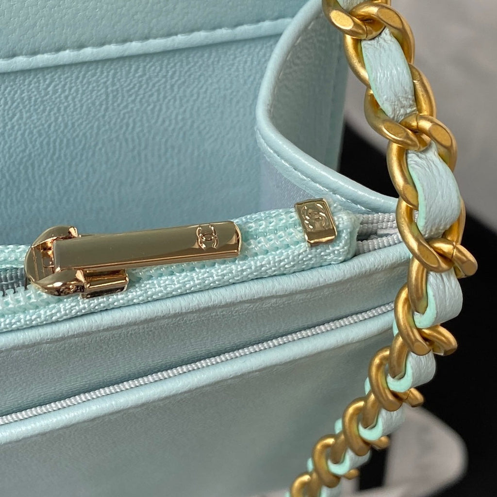 Chanel AP3363 Evening Clutch with chain Lambskin Blue