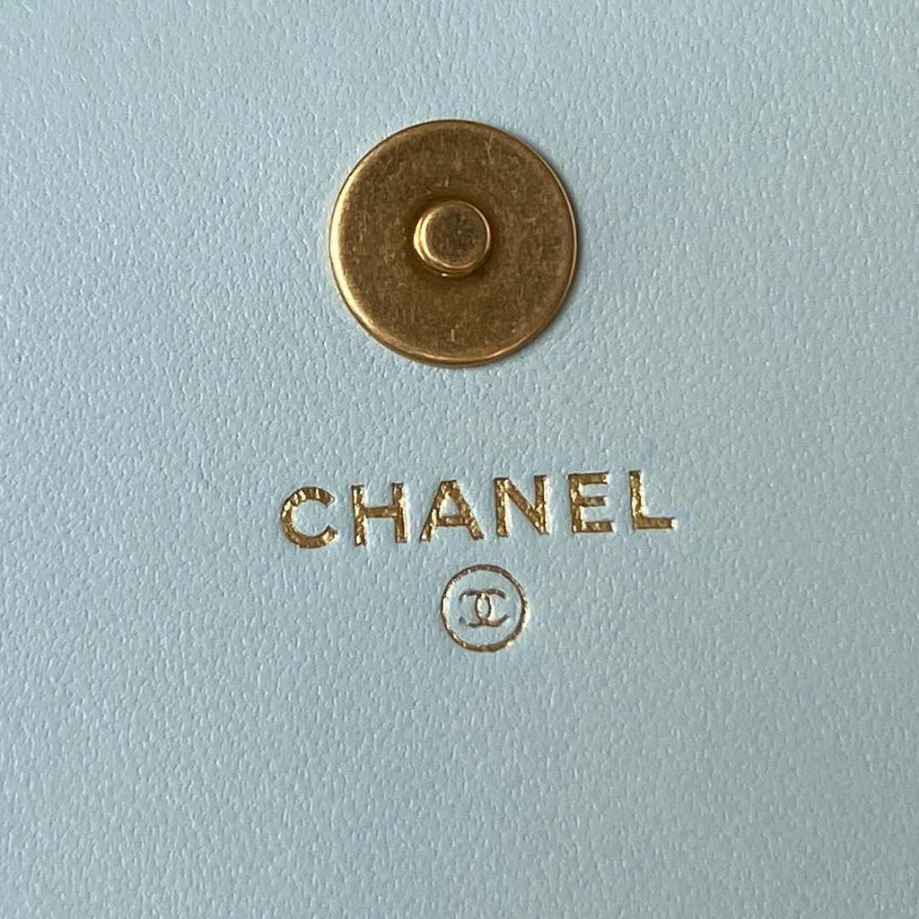 Chanel AP3363 Evening Clutch with chain Lambskin Blue