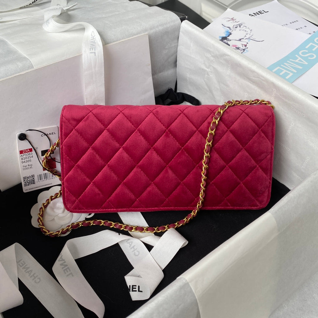 Chanel AP3363 Evening Clutch with chain Velvet Plum
