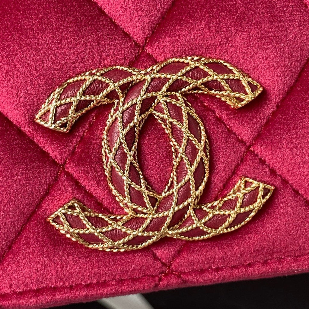 Chanel AP3363 Evening Clutch with chain Velvet Plum