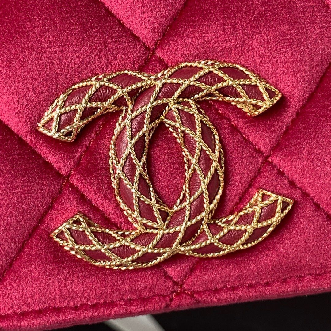 Chanel AP3363 Evening Clutch with chain Velvet Plum