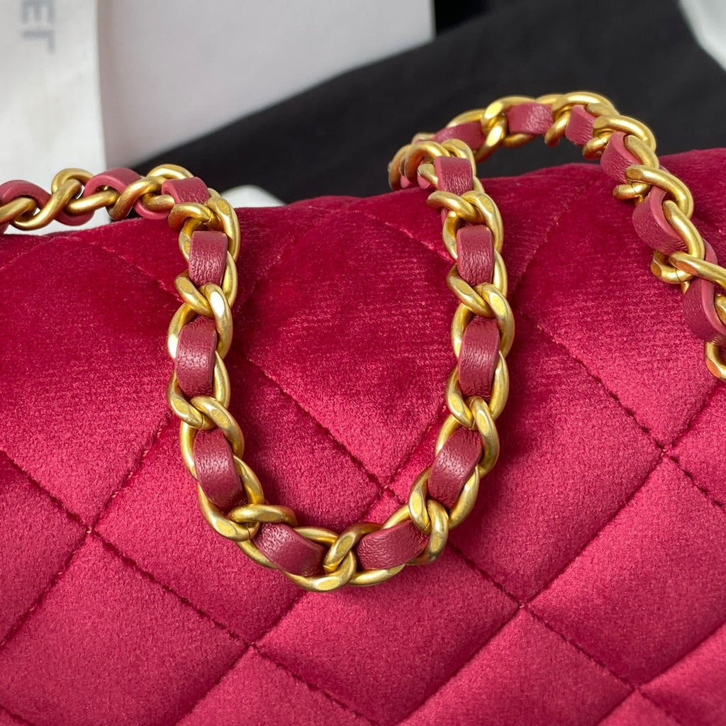 Chanel AP3363 Evening Clutch with chain Velvet Plum
