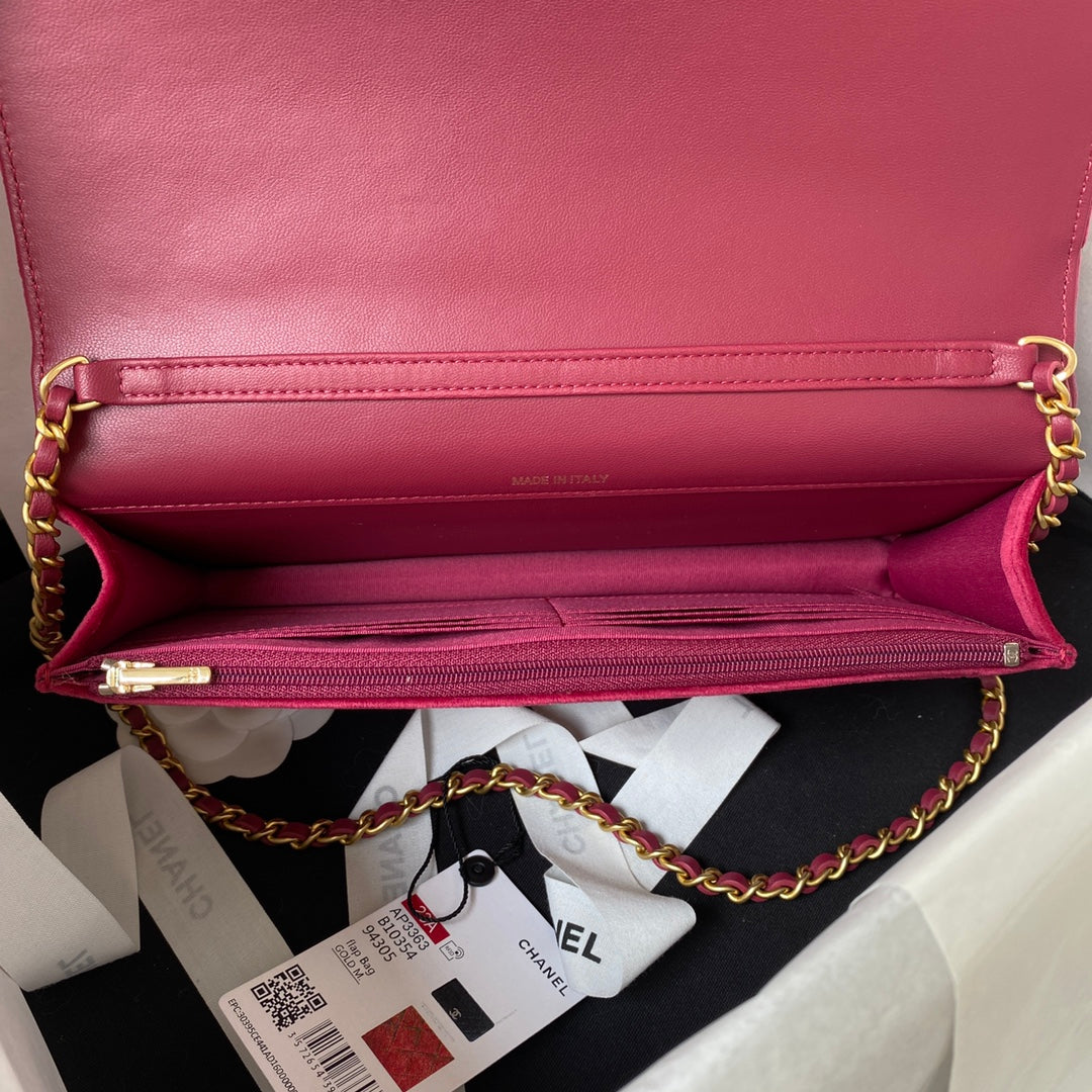 Chanel AP3363 Evening Clutch with chain Velvet Plum