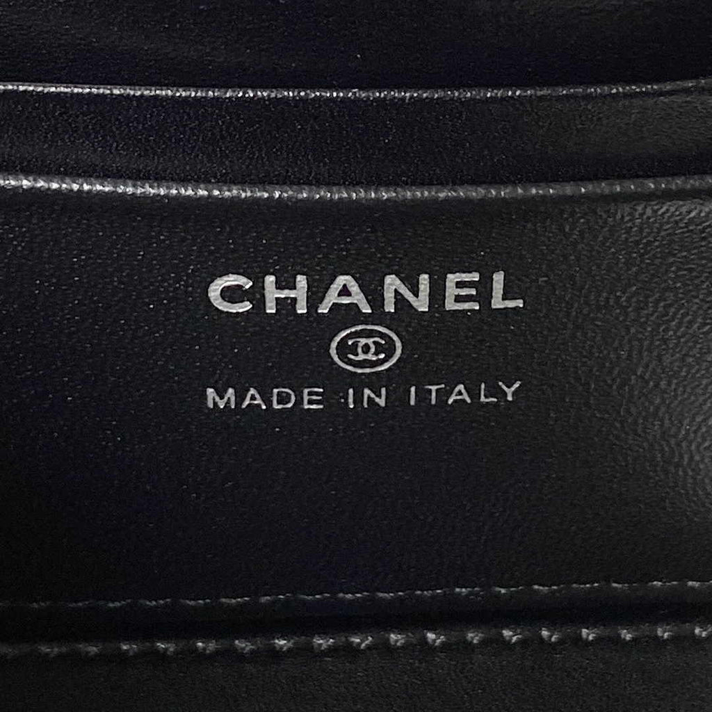 Chanel AP3593 Shiny crumpled calfskin strass  Ruthenium-Finish Metal Black
