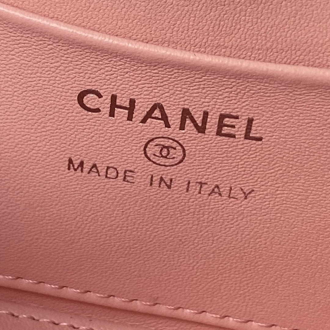 Chanel AP3593 Shiny crumpled calfskin strass  Ruthenium-Finish Metal Pink