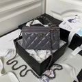 Chanel AP3593 Shiny crumpled calfskin strass  Ruthenium-Finish Metal Gray