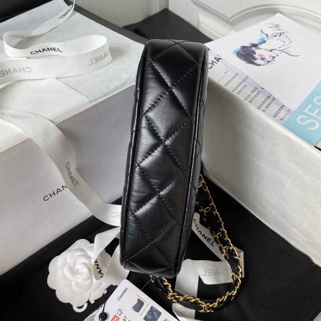 Chanel AP3647 Small Hobo Bag Calfskin Black