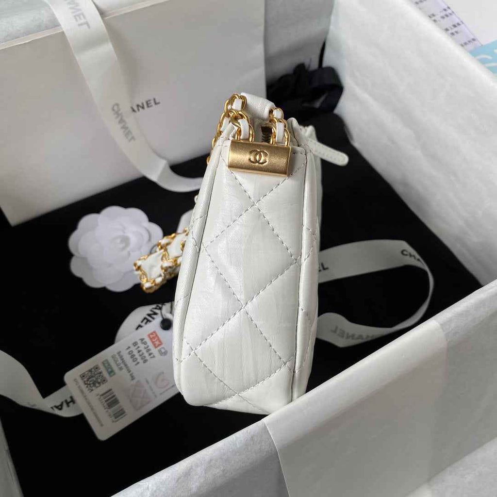 Chanel AP3647 Small Hobo Bag Calfskin White