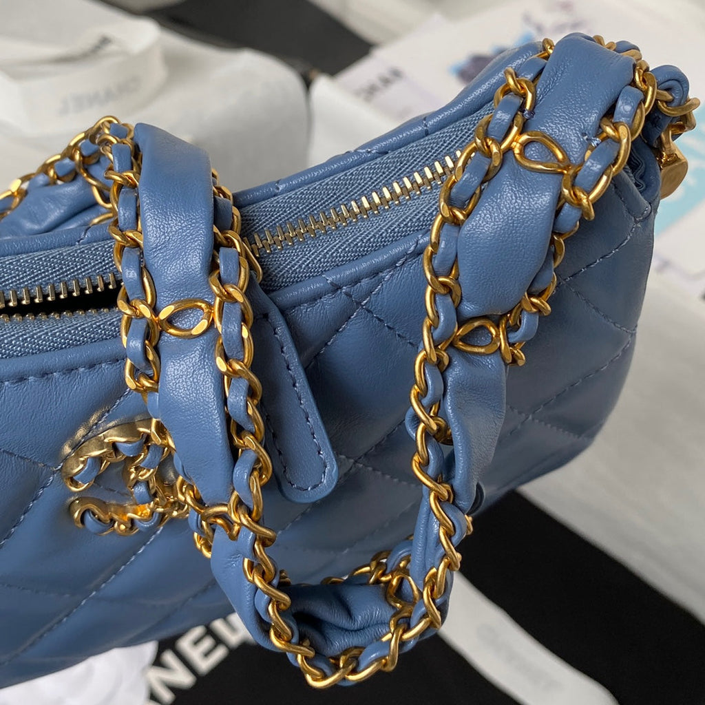 Chanel AP3647 Small Hobo Bag Calfskin Blue