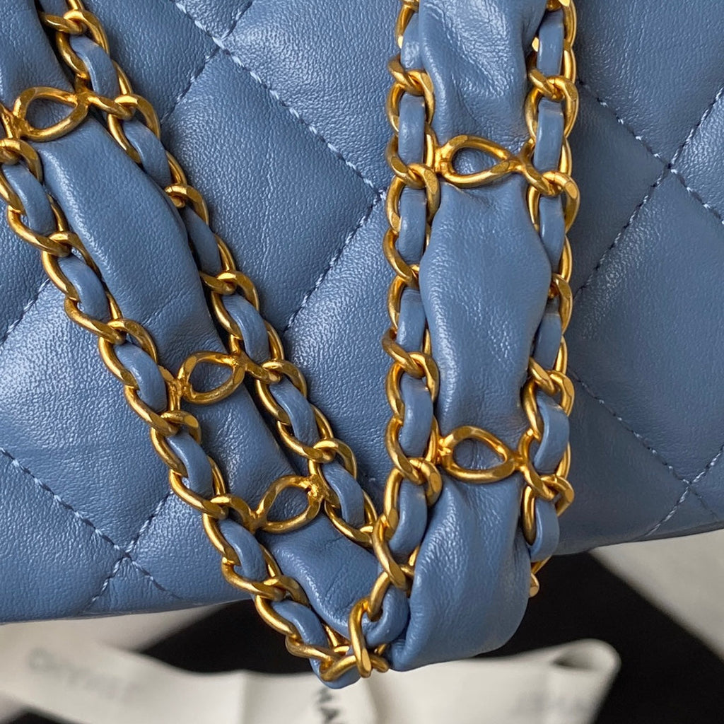 Chanel AP3647 Small Hobo Bag Calfskin Blue