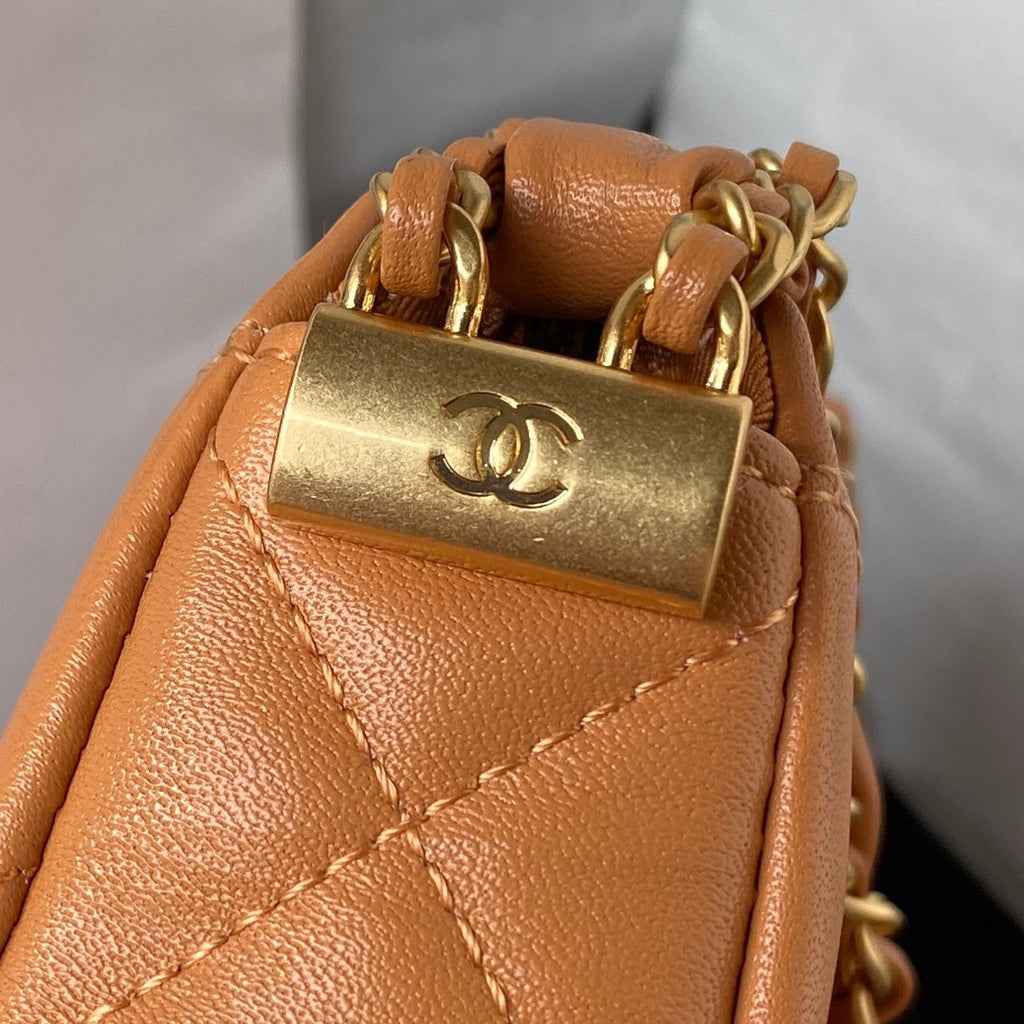 Chanel AP3647 Small Hobo Bag Calfskin Brown