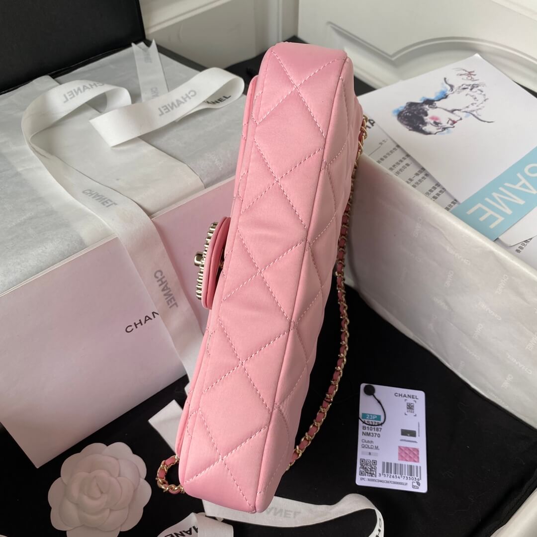 Chanel AP3791 Evening Clutch with chain Velvet Pink