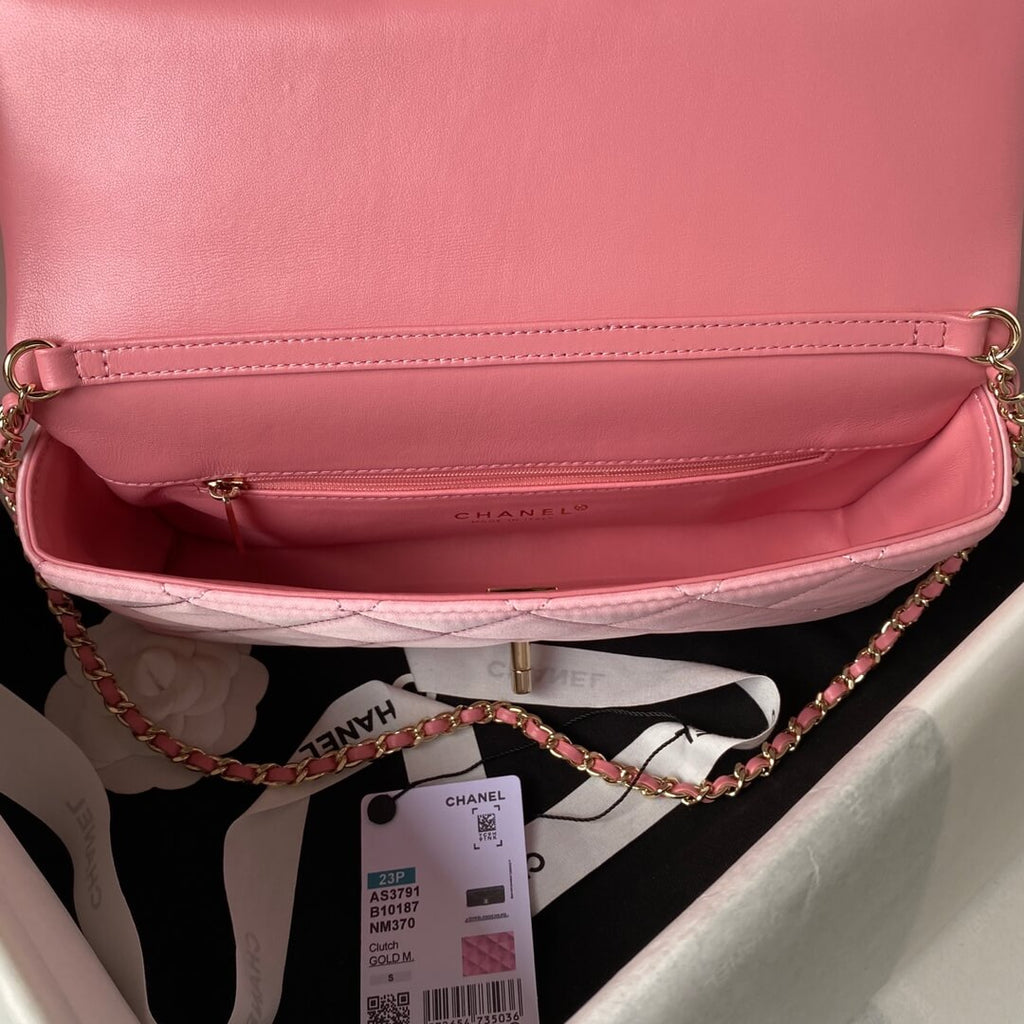 Chanel AP3791 Evening Clutch with chain Velvet Pink