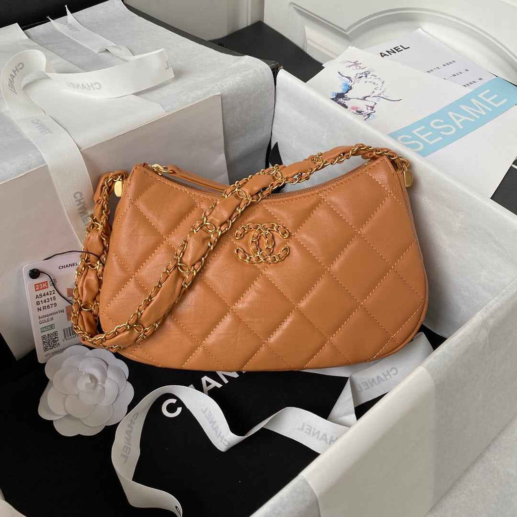 Chanel AP4422 Hobo Bag Calfskin Brown