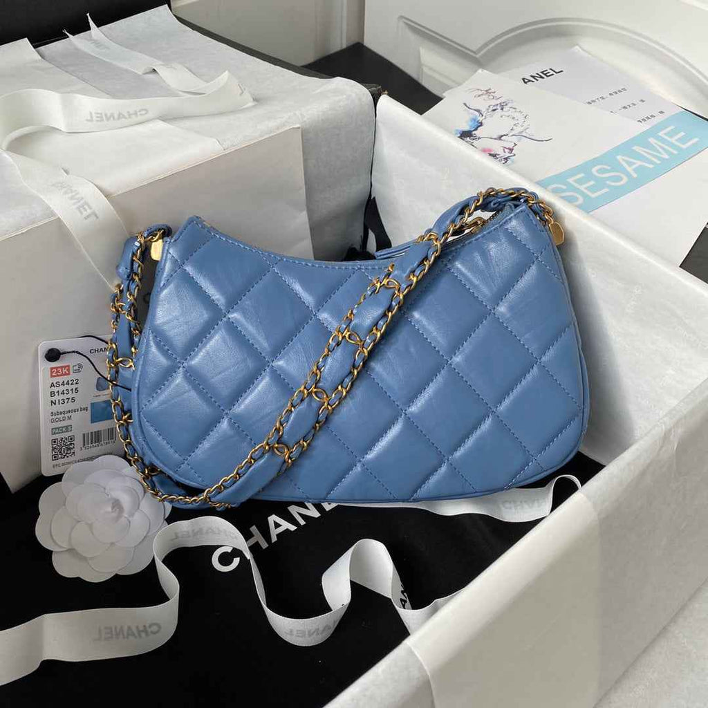 Chanel AP4422 Hobo Bag Calfskin Blue