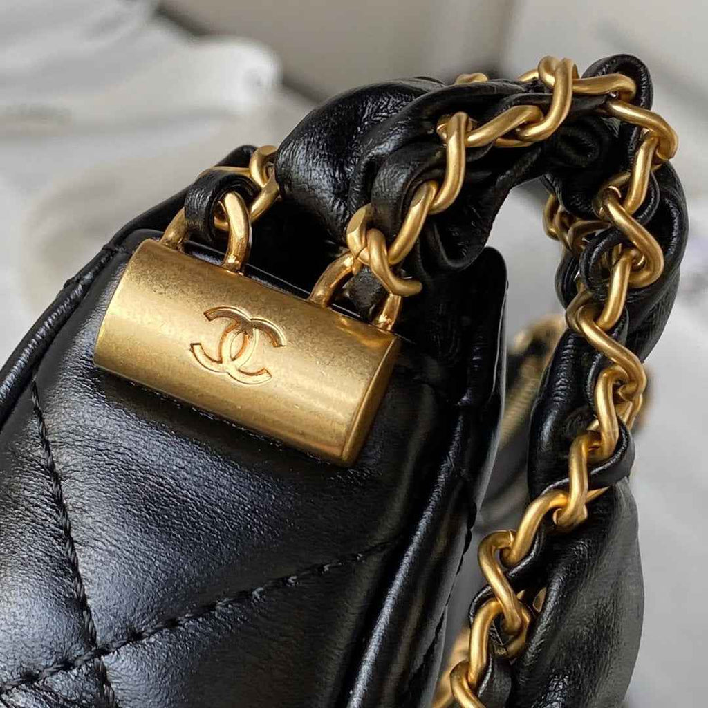Chanel AP4422 Hobo Bag Calfskin Black