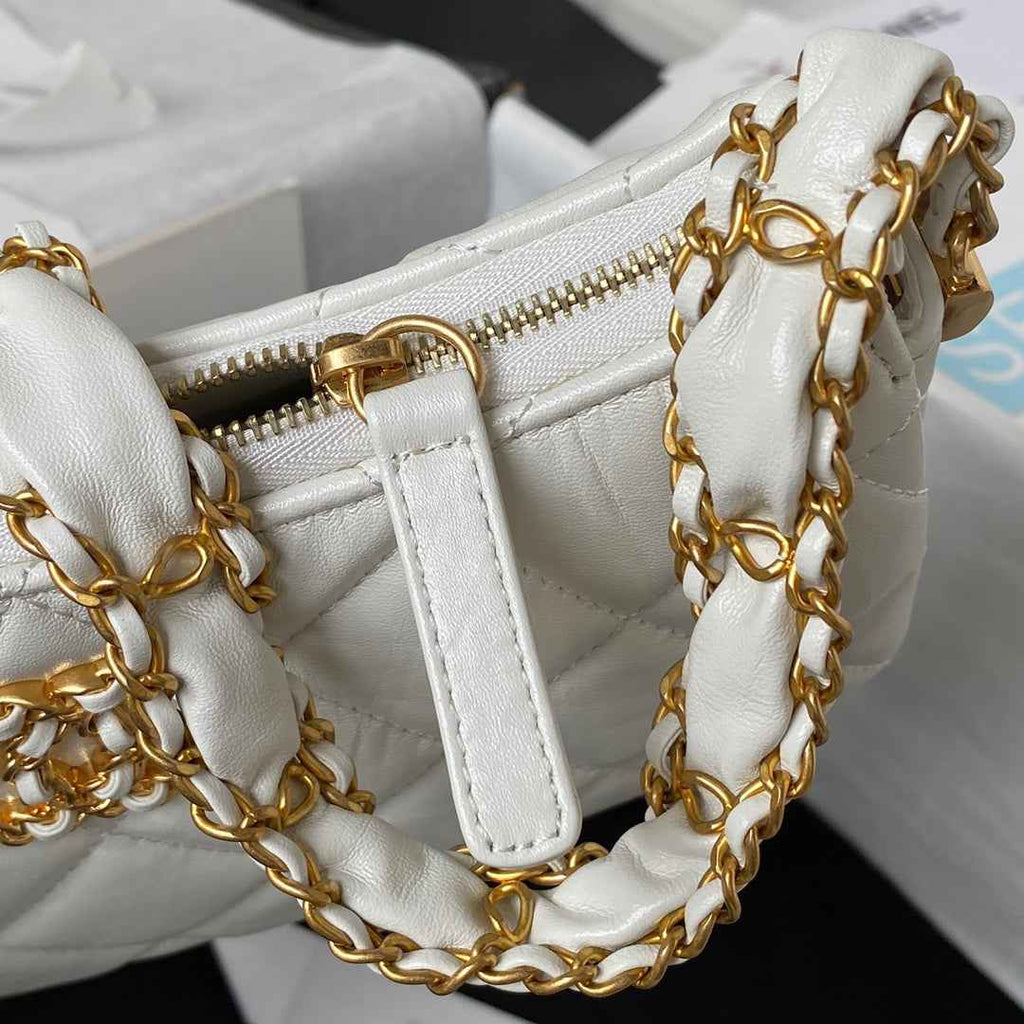Chanel AP4422 Hobo Bag Calfskin White