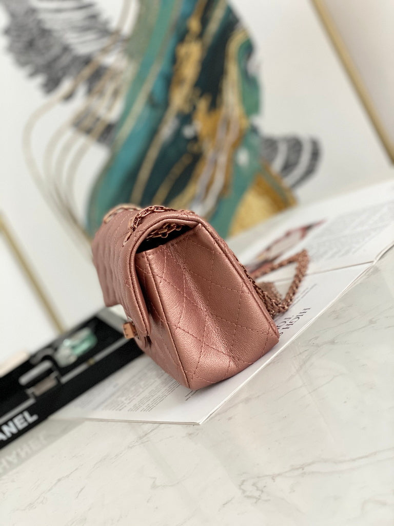 Chanel AS0874 Mini 2.55 Handbag Aged Calfskin Bronze