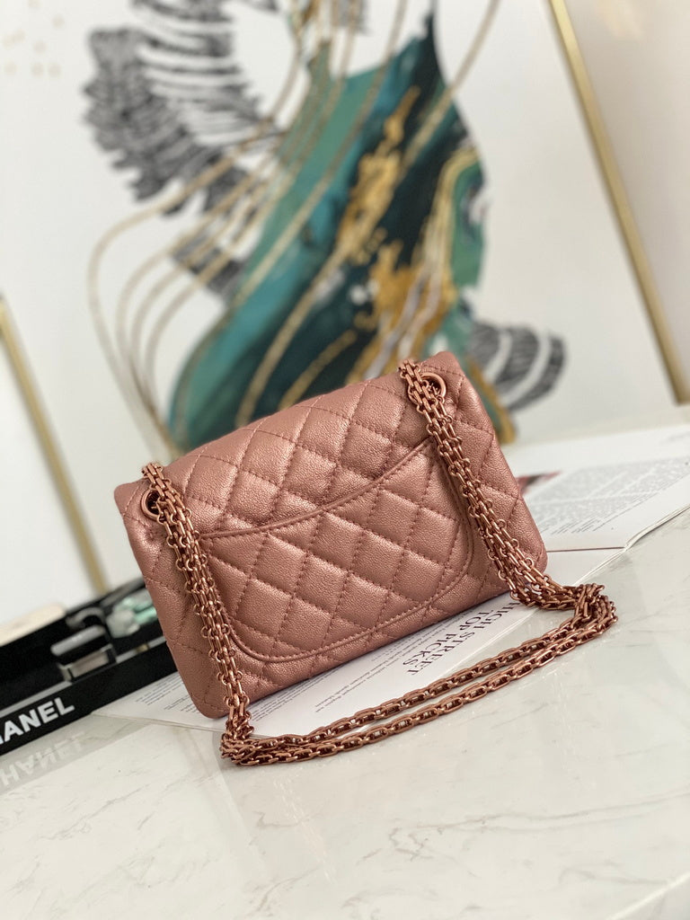 Chanel AS0874 Mini 2.55 Handbag Aged Calfskin Bronze